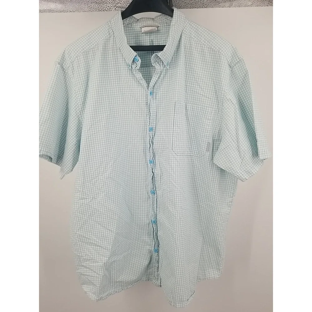 Columbia Mens Short Sleeve Button Up Plaid XL Shirt - Picture 2 of 7